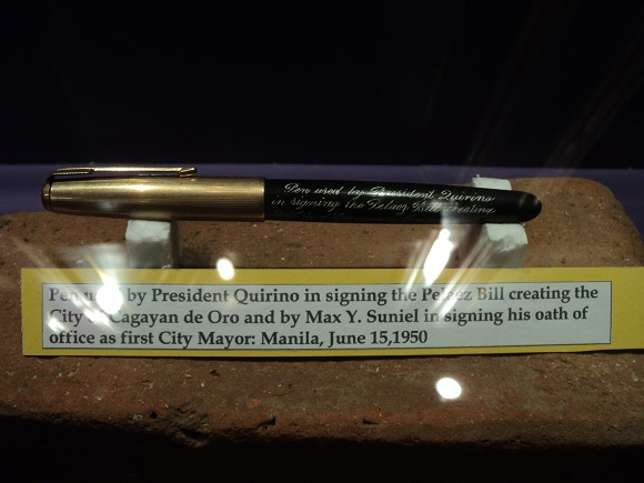 pen used to sign the bill creating the city of Cagayan de Oro