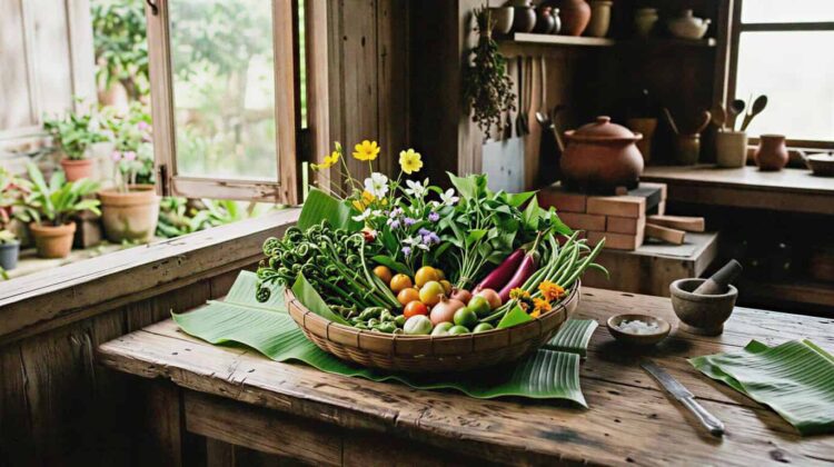 basket of vegetables on a table